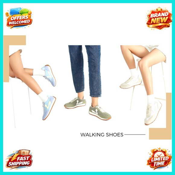 Trendy Retro Sneakers Casual Running Walking Shoes Stylish Tennis Trainers